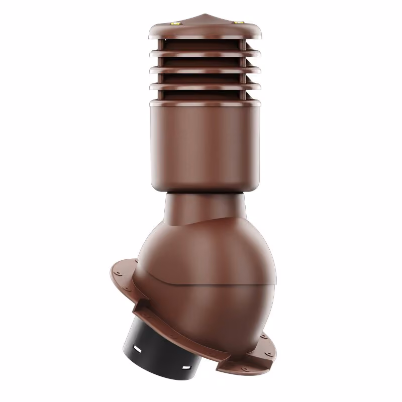 Kominek wentylacyjny Smartline karpiówka fi 125mm ocieplony - brązowy (RAL8017)