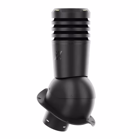 Kominek wentylacyjny Ecoline do blachodachówki profil N fi 125mm - czarny (RAL9005)