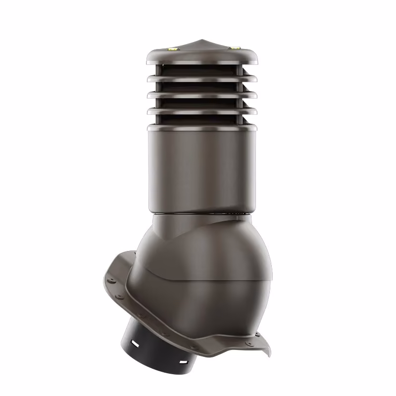 Kominek wentylacyjny Smartline profil R fi 150mm ocieplony - ciemny brązowy (RAL8019)