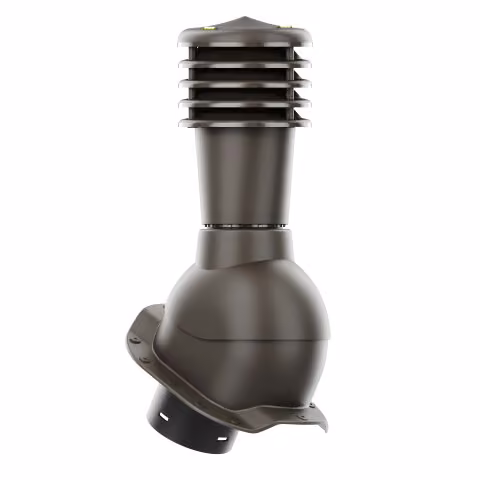 Kominek wentylacyjny Smartline profil R fi 125mm nieocieplony - ciemny brązowy (RAL8019)