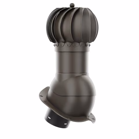 Kominek obrotowy Rotoline profil N fi 150mm kulisty - ciemny brązowy (RAL8019)