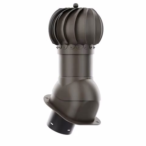 Kominek obrotowy Rotoline profil H fi 150mm kulisty - ciemny brązowy (RAL8019)