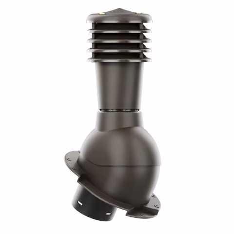 Kominek wentylacyjny Smartline karpiówka fi 125mm nieocieplony - ciemny brązowy (RAL8019)