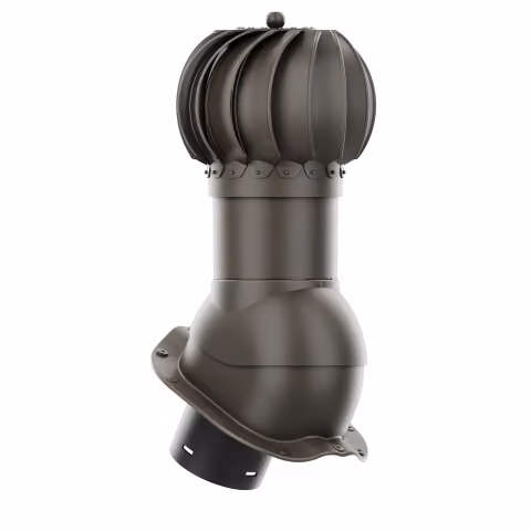 Kominek obrotowy Rotoline profil F fi 150mm kulisty - ciemny brązowy (RAL8019)
