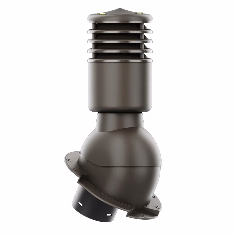 Kominek wentylacyjny Smartline karpiówka fi 125mm ocieplony - ciemny brązowy (RAL8019)