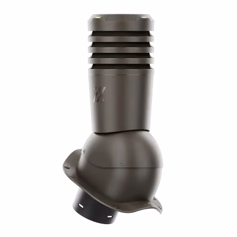 Kominek wentylacyjny Ecoline do blachodachówki profil W fi 125mm - ciemny brąz (RAL8019)